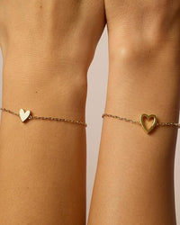 14K Gold Plated Matching Heart Bracelet