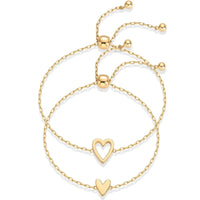 14K Gold Plated Matching Heart Bracelet